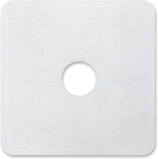 Templeton Home Shower Mat with Center Cut Hole, Non Slip Texture, Suction Cups