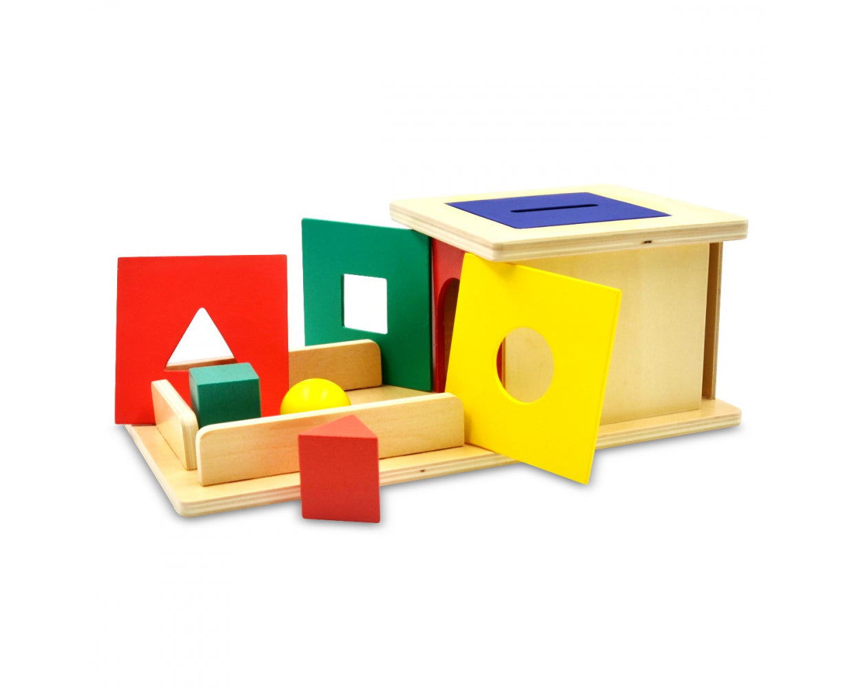 Templeton Educational Wooden Montessori Shape Sorter and Object Permanence Learning Toy for Babies,Toddlers and Children