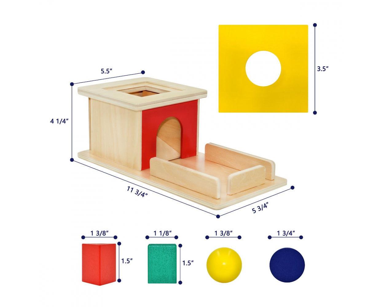 Templeton Educational Wooden Montessori Shape Sorter and Object Permanence Learning Toy for Babies,Toddlers and Children